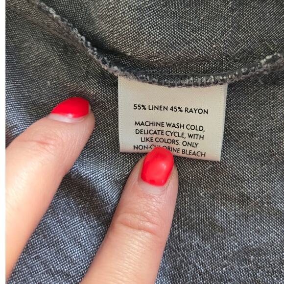 Eileen Fisher Button Front Collar Blazer Linen Jacket Size M - Picture 5 of 5